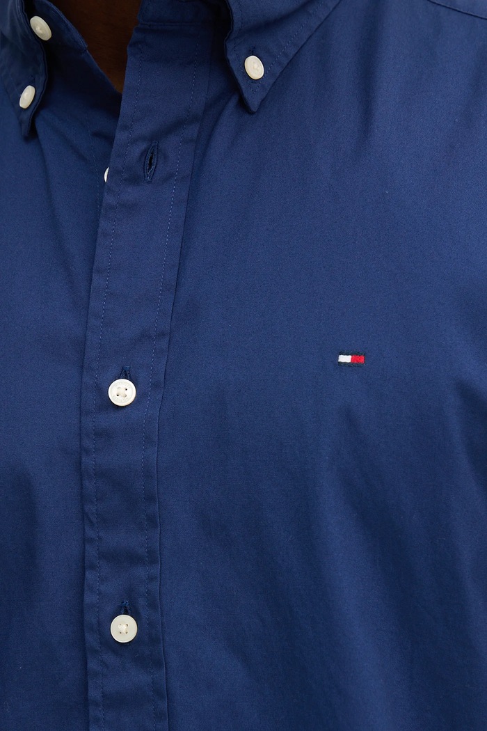 Tommy Hilfiger košile pánská bavlněná MW0MW37550 námořnická modř