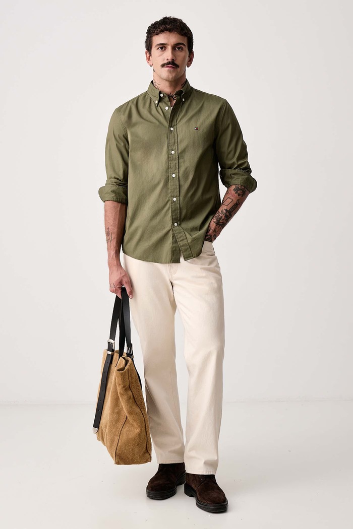 Tommy Hilfiger Koszula męska bawełniana MW0MW37550 zielony SS26
