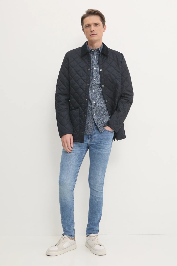 Odzież Tommy Hilfiger koszula bawełniana MW0MW38089 granatowy