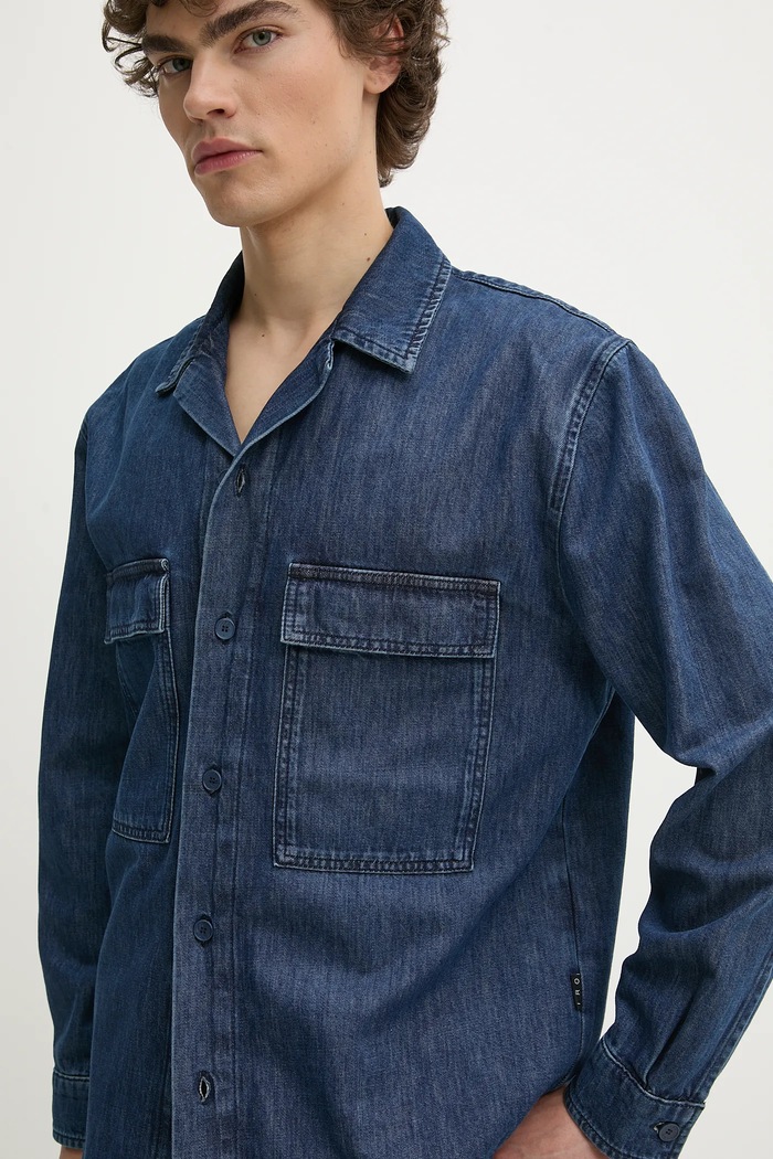 Jeans srajca IRO mornarsko modra MP18FANJA