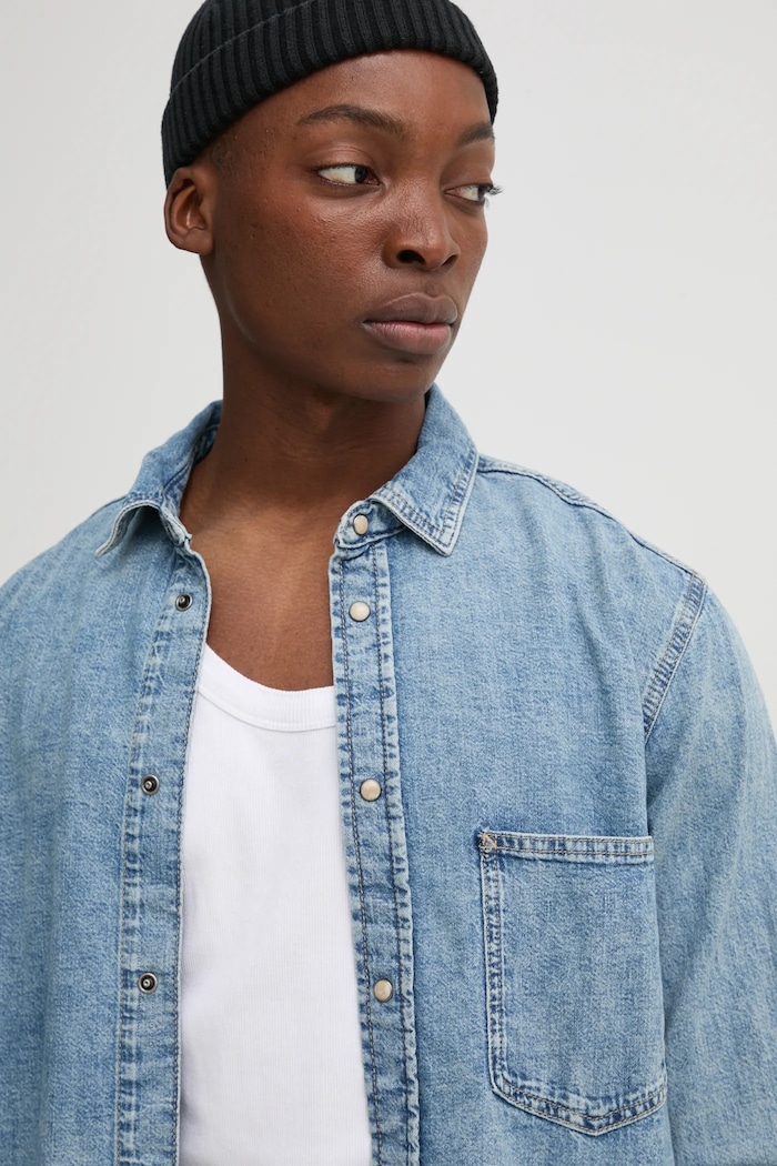 Samsoe Samsoe camasa jeans albastru M24400076