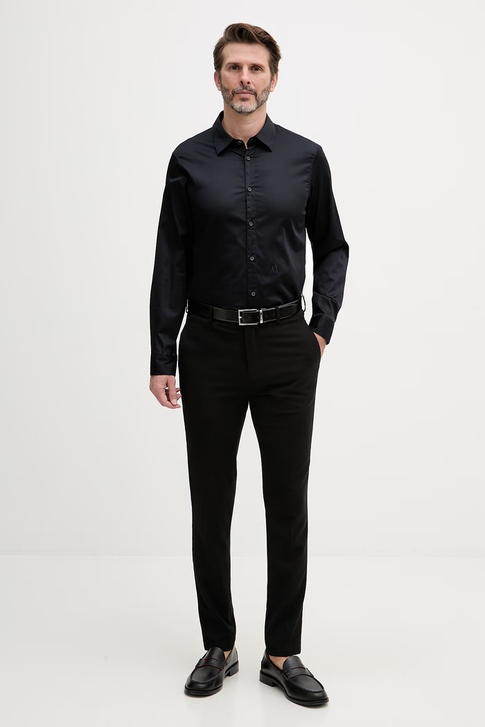 Armani Exchange сорочка чоловіча бавовняна з еластаном XM000339.AF10192.NOS темно-синій AA00