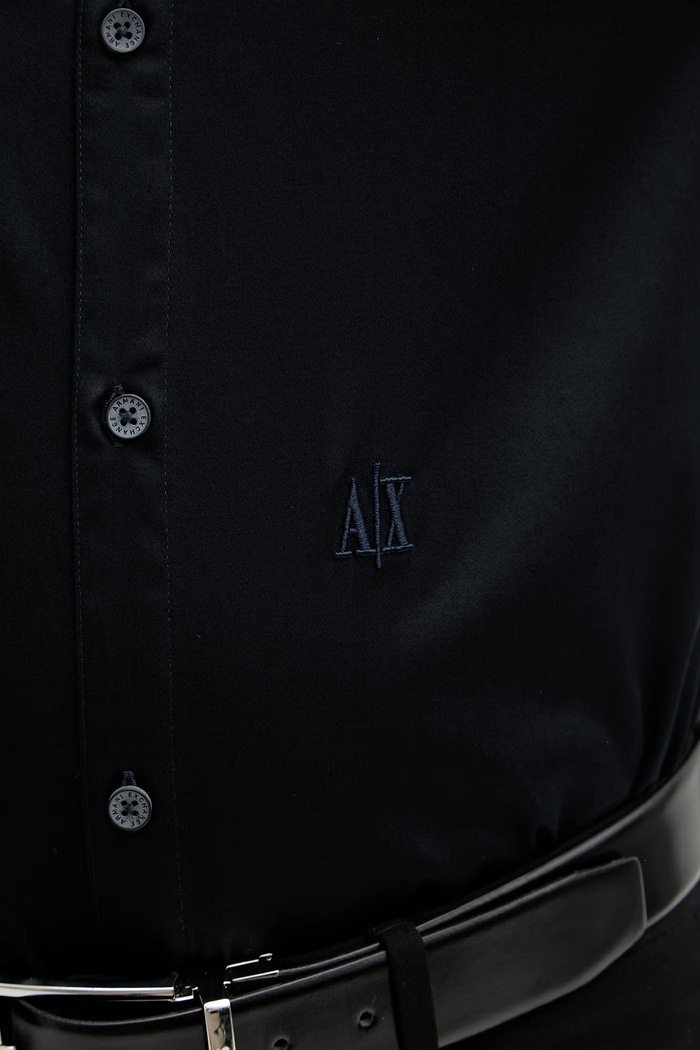 Armani Exchange сорочка чоловіча бавовняна з еластаном XM000339.AF10192.NOS темно-синій