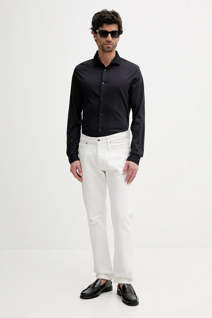 Armani Exchange koszula bawełniana XM000497.AF10364 granatowy SS25