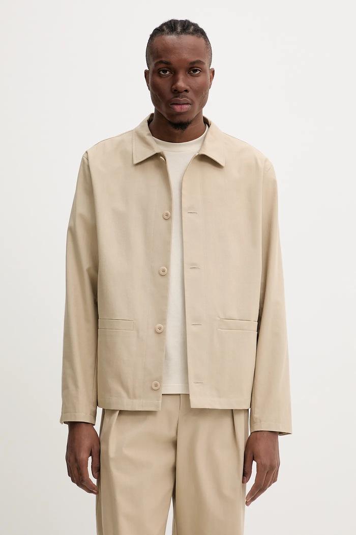 A.P.C. koszula veste rodney bawełna beżowy COHFU.H32009