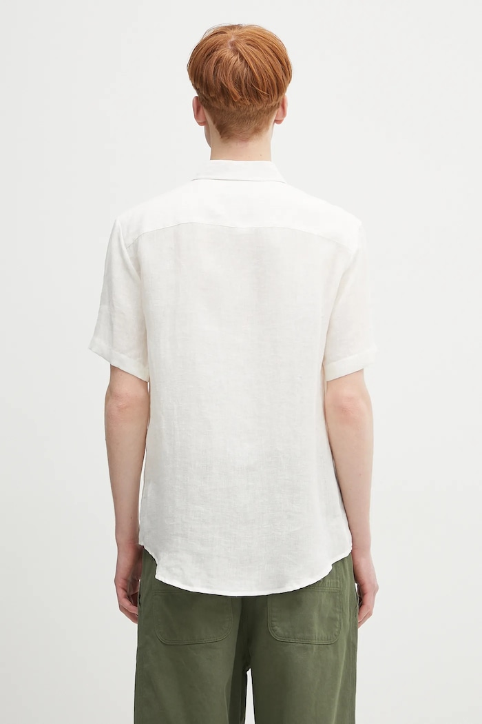 Abbigliamento A.P.C. camicia di lino chemisette bellini logo LIAEK.H12551 bianco