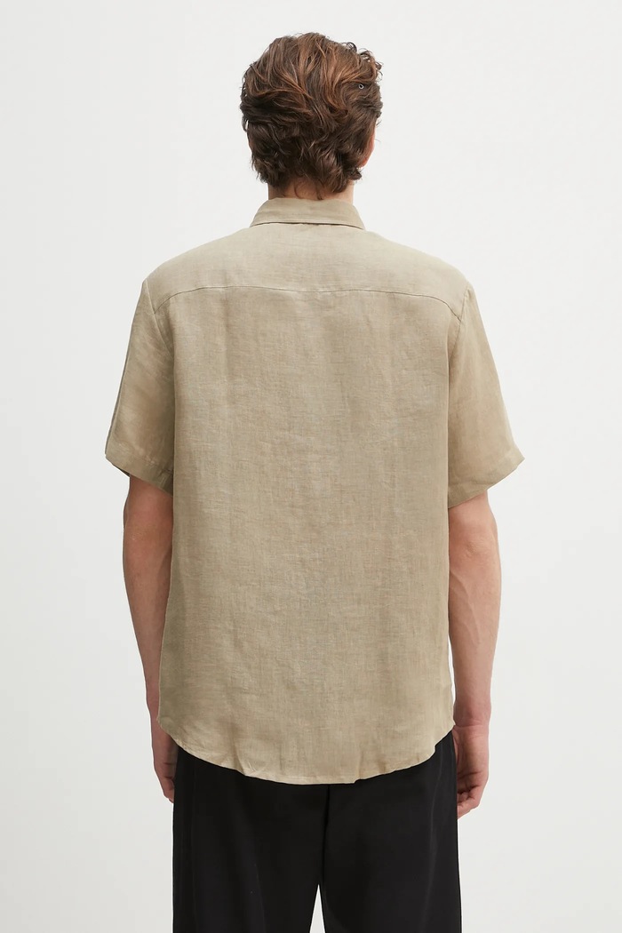 Abbigliamento A.P.C. camicia di lino chemisette bellini logo LIAEK.H12551 verde
