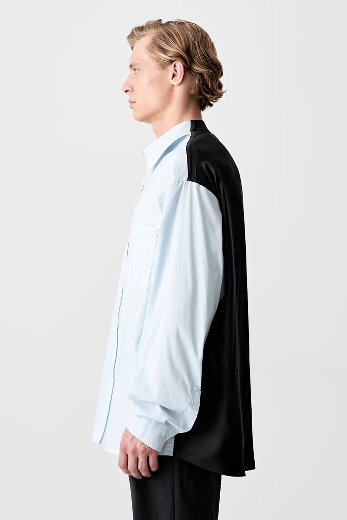 MM6 Maison Margiela košulja s pamukom za muškarce SH0DT0022 plava SS25