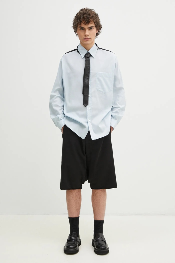 Košeľa MM6 Maison Margiela SH0DT0022 modrá