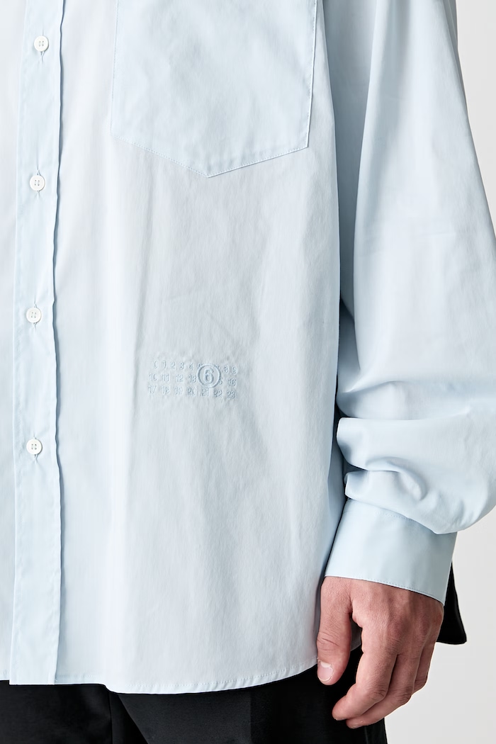 MM6 Maison Margiela сорочка з бавовною чоловіча SH0DT0022 блакитний