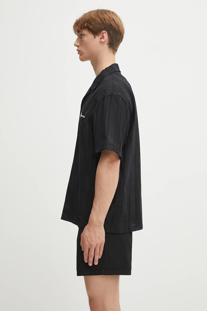 Bavlněná košile Represent Embroidered Bowling Shirt MLM2967.01 černá SS25