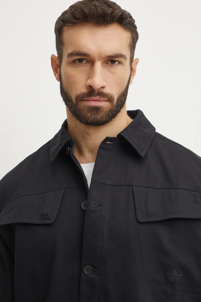 Bavlněná košile adidas Originals Essential černá JC9602