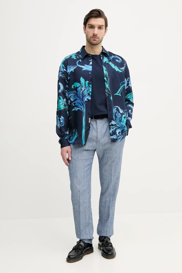 Versace Jeans Couture koszula 78GAL2R0.NS632 granatowy SS25