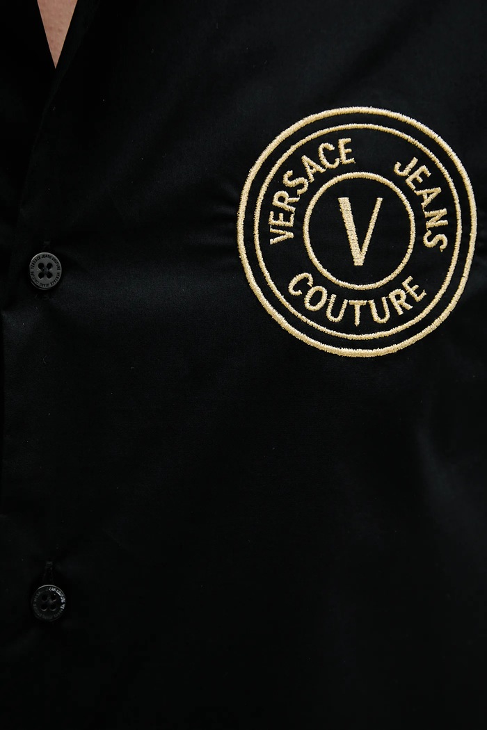 Βαμβακερό πουκάμισο Versace Jeans Couture Versace Jeans Couture μαύρο 78GALYS2.CN002