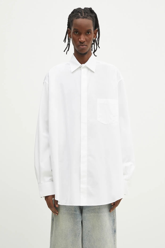 VETEMENTS koszula bawełniana Monogram Classic wzorzyste biały UA66SH400W