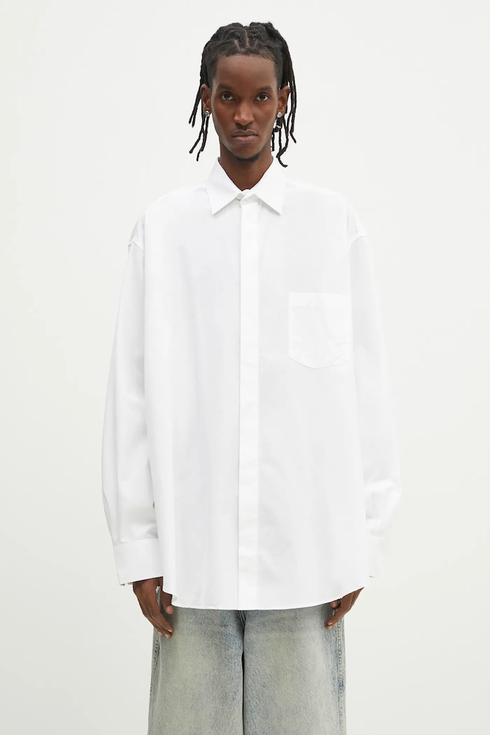 VETEMENTS koszula bawełniana Monogram Classic wzorzyste biały UA66SH400W