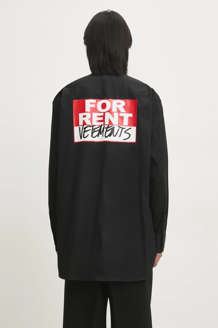 Abbigliamento VETEMENTS camicia in cotone For Rent Classic UA66SH450B nero