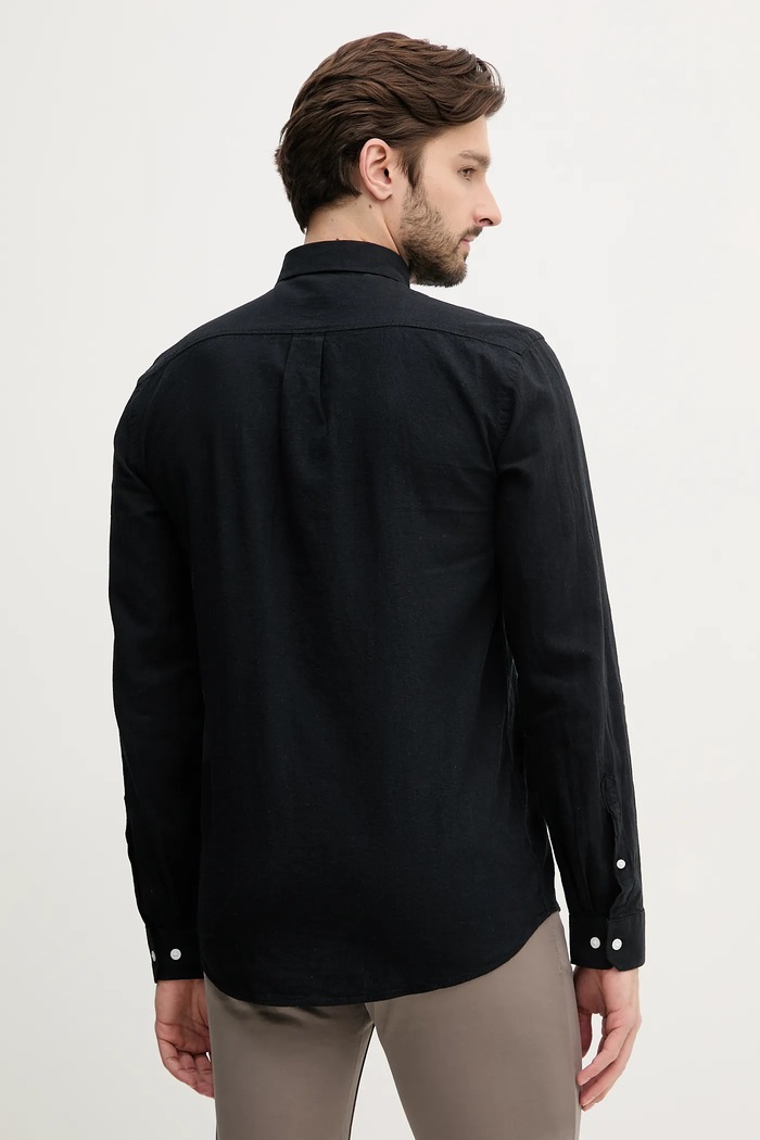 Abbigliamento Lindbergh camicia di lino 30.203344B.BLACK nero