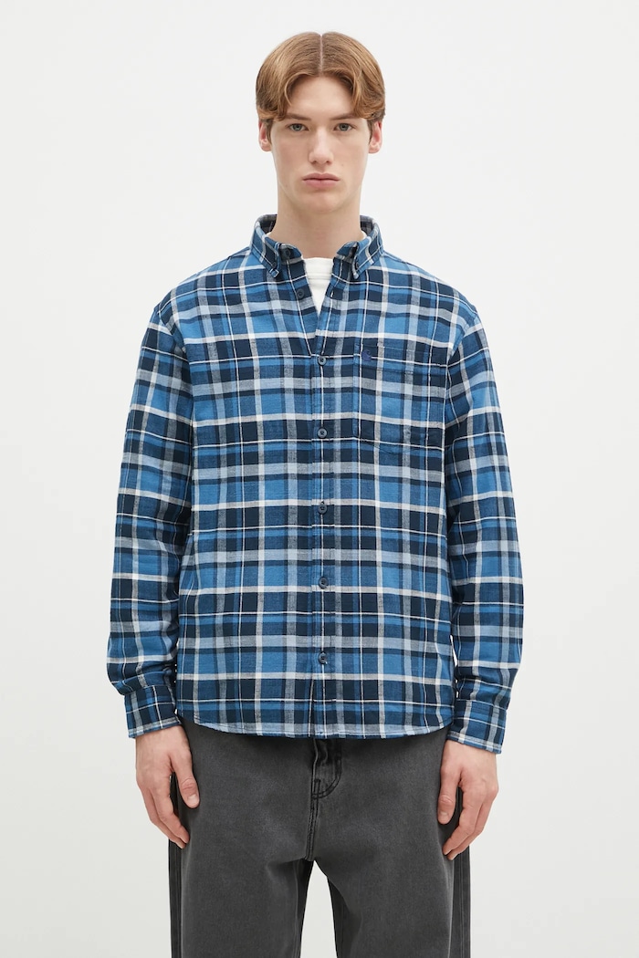 Pamučna košulja Carhartt WIP Longsleeve Fendrick Shirt regular plava I034382.2MHXX