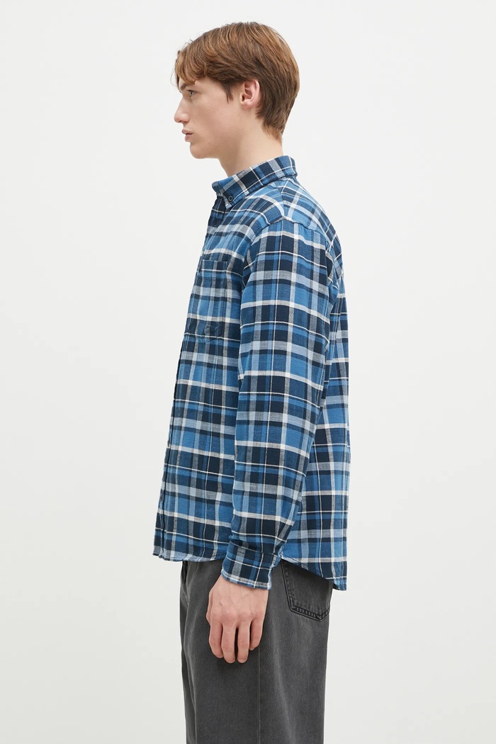 Pamučna košulja Carhartt WIP Longsleeve Fendrick Shirt I034382.2MHXX plava SS25