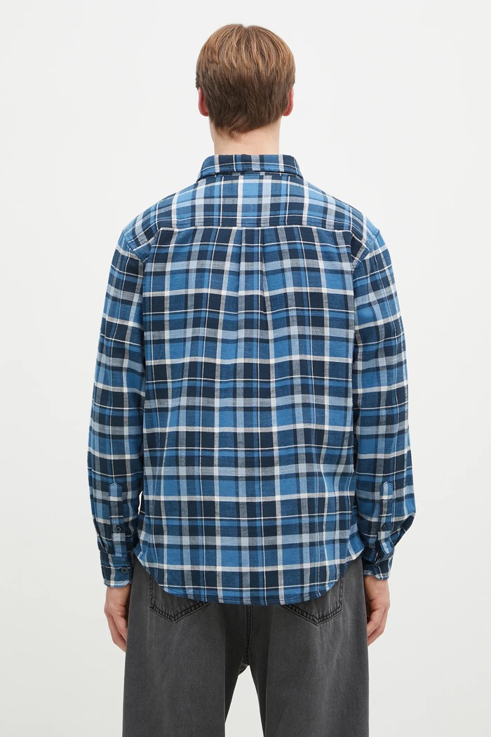 Odjeća Pamučna košulja Carhartt WIP Longsleeve Fendrick Shirt I034382.2MHXX plava