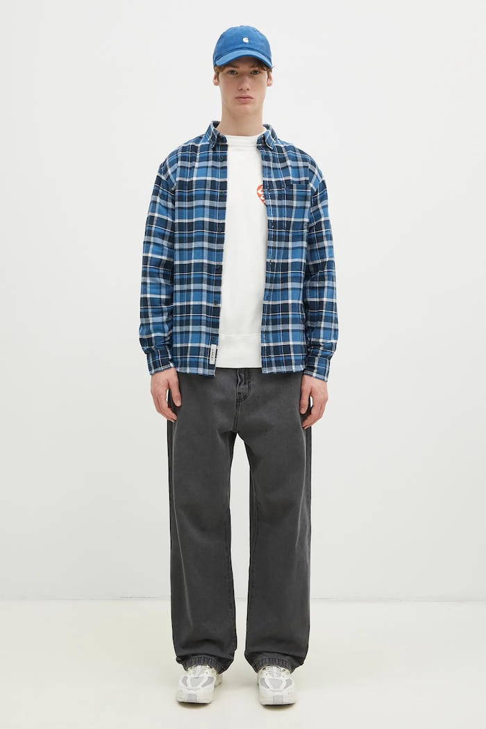 Pamučna košulja Carhartt WIP Longsleeve Fendrick Shirt plava I034382.2MHXX