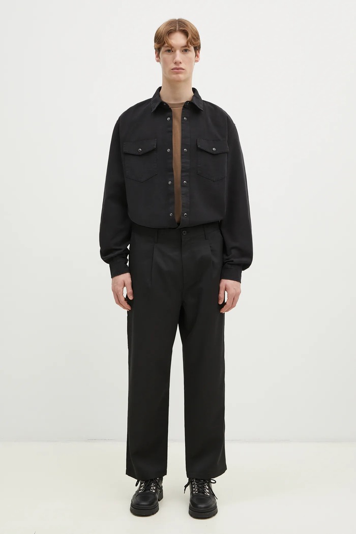 Pamučna košulja Carhartt WIP Longsleeve Santa Fe Shirt crna I034384.89GD