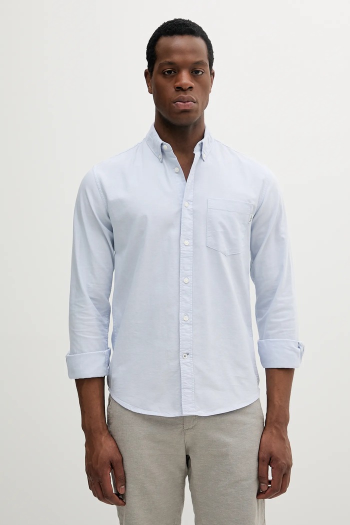 Pepe Jeans Cămașă din bumbac ANDREW albastru PM308843