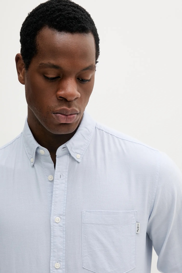 Cămașă din bumbac ANDREW Pepe Jeans PM308843 albastru