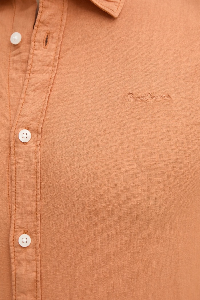 Pepe Jeans koszula lniana ARNAU PM308844 pomarańczowy