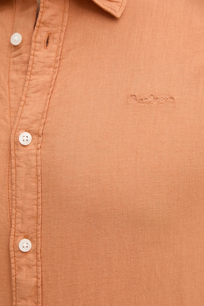 Pepe Jeans koszula lniana ARNAU PM308844 pomarańczowy