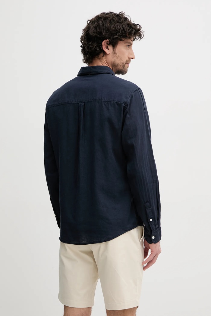 Odzież Pepe Jeans Koszula lniana ARNAU PM308844 granatowy