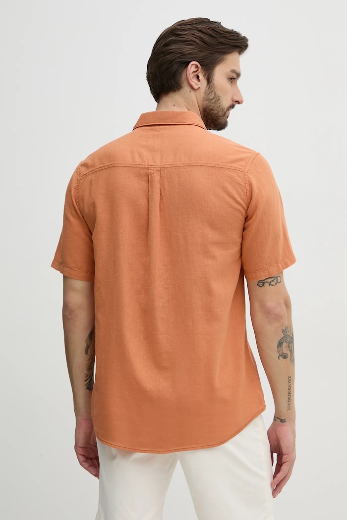 Odzież Pepe Jeans Koszula lniana AMARO PM308847 pomarańczowy