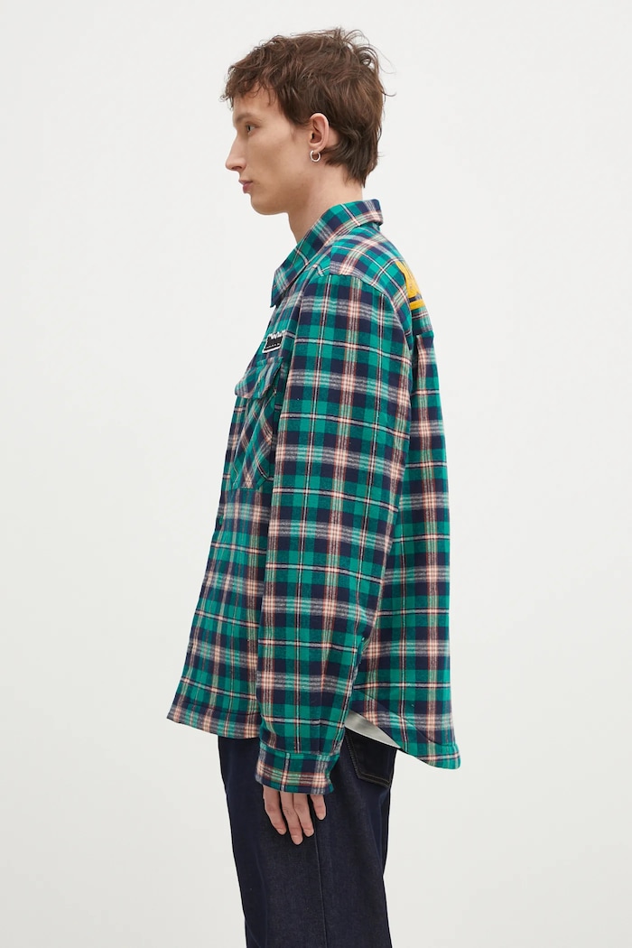 Billionaire Boys Club shirt jacket Padded Check Overshirt B24430 green SS25