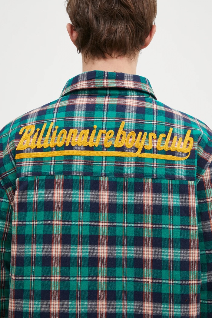 Billionaire Boys Club kurtka koszulowa Padded Check Overshirt zielony B24430