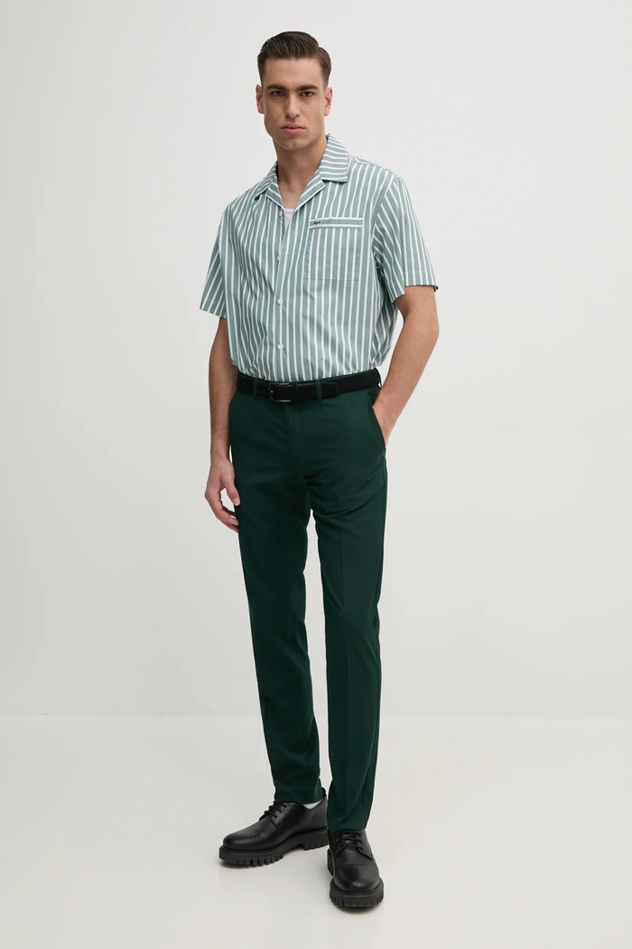 Πουκάμισο Lacoste CH9083 πράσινο SS25