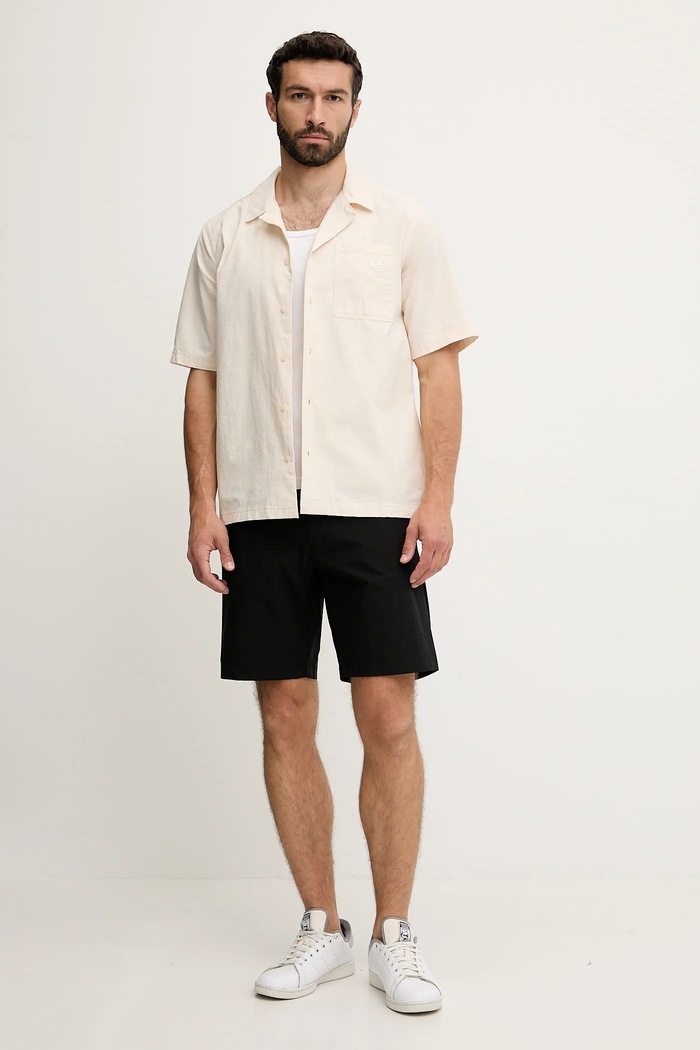 Βαμβακερό πουκάμισο adidas Originals Essential JD2456 μπεζ SS25