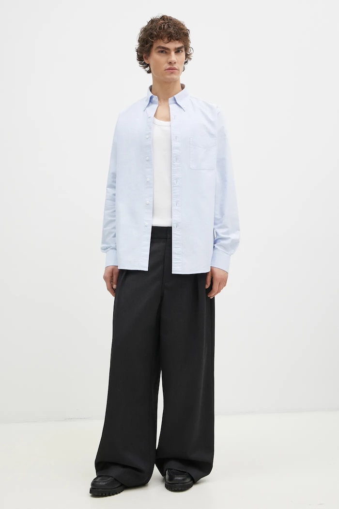 Bavlněná košile Filippa K 31255.FK modrá SS25