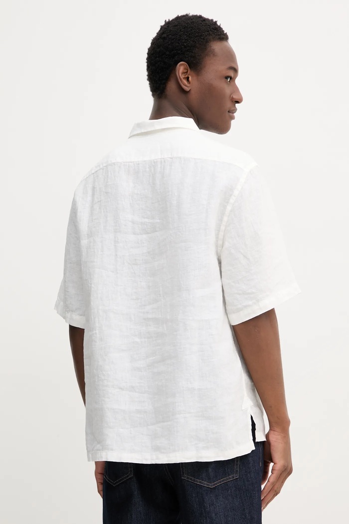 Odzież BARENA VENEZIA polo lniane Camicia Mola CAU5072.3007 biały