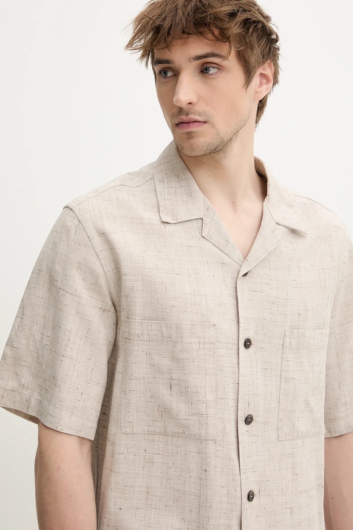 Košeľa BARENA VENEZIA Camicia Mola béžová CAU5073.4150