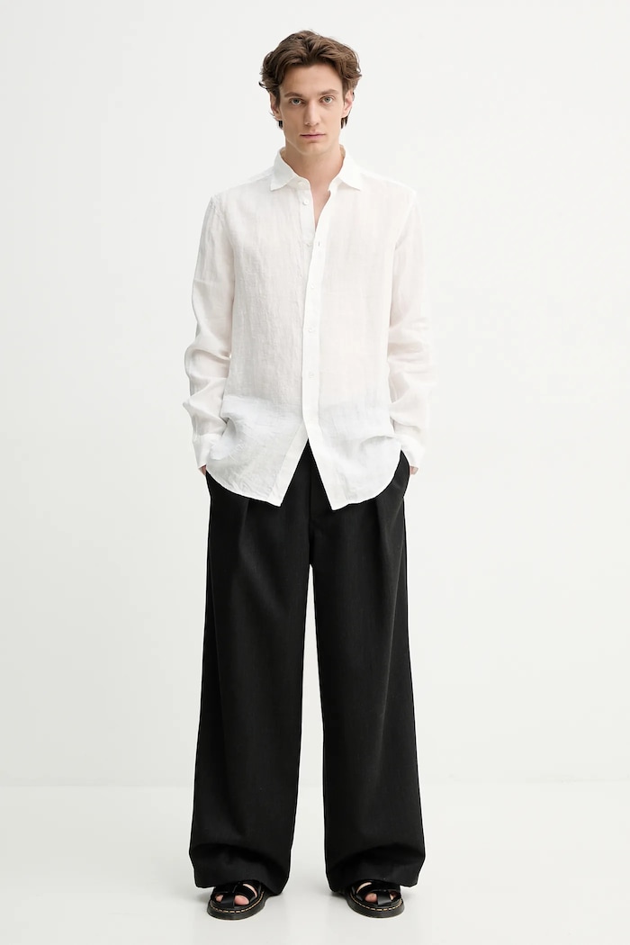 BARENA VENEZIA koszula lniana Camicia Mola CAU5077.3007 biały SS25