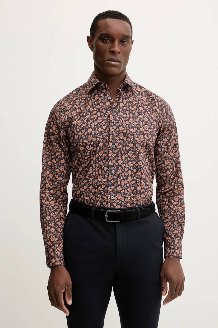 Paul Smith koszula bawełniana wzorzyste granatowy M1R.800P.P02609