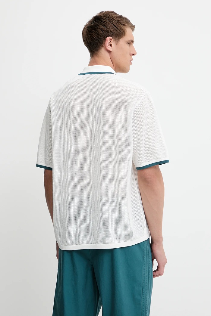 Ρούχα Βαμβακερό πουκάμισο adidas Originals Knitted Shirt KC3526 λευκό