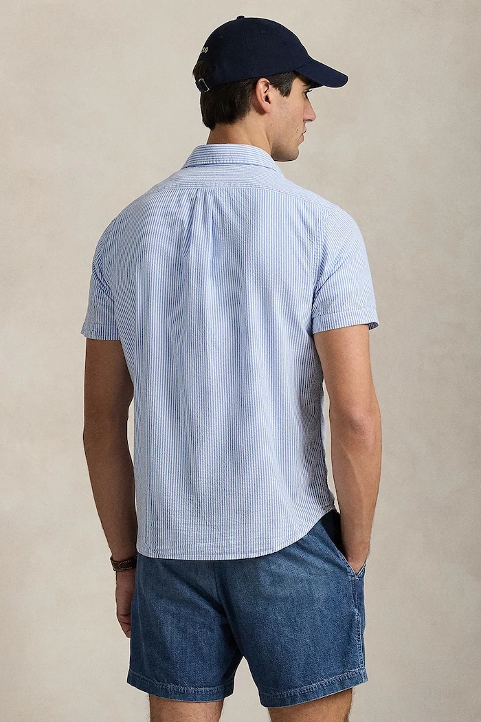Βαμβακερό πουκάμισο Polo Ralph Lauren Sport Shirt 710906574 μπλε SS25