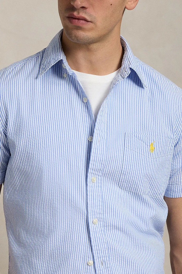 Βαμβακερό πουκάμισο Polo Ralph Lauren Sport Shirt μπλε 710906574