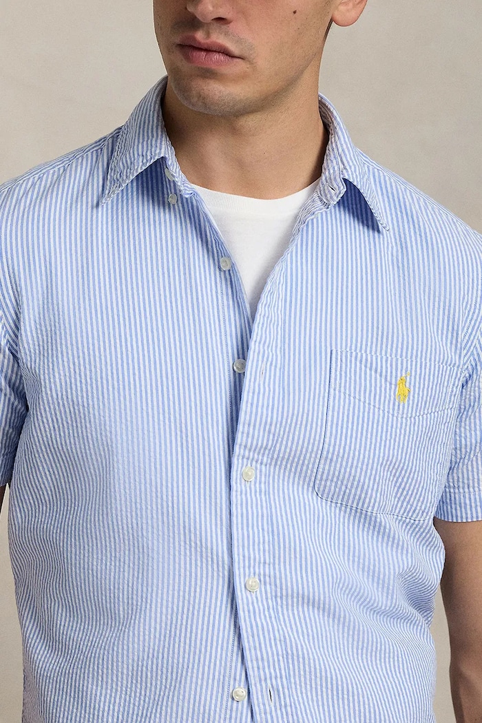 Βαμβακερό πουκάμισο Polo Ralph Lauren Sport Shirt μπλε 710906574
