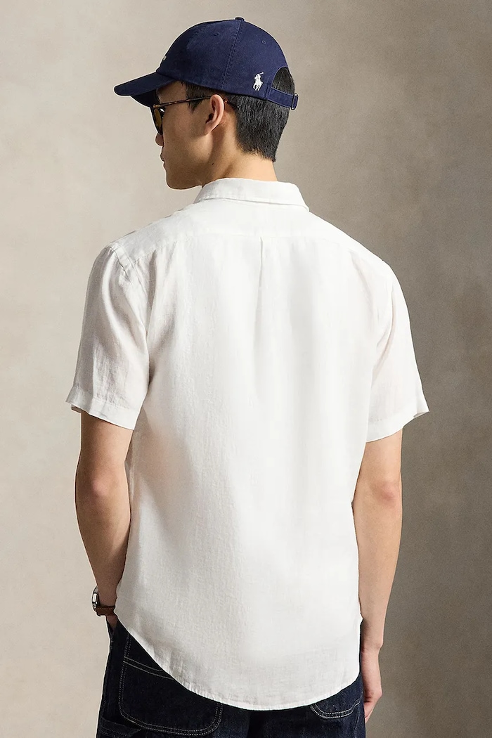 Πουκάμισο από λινό Polo Ralph Lauren Sport Shirt 710968912 λευκό SS26