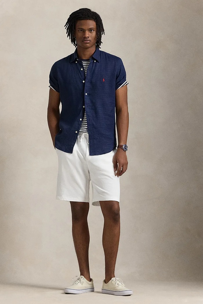 Ρούχα Πουκάμισο από λινό Polo Ralph Lauren Sport Shirt 710968912 σκούρο μπλε