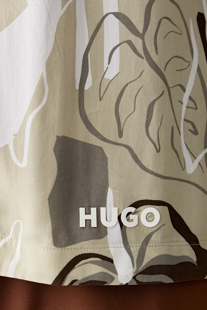 HUGO пляжная рубашка для мужчин BEACH SHIRT RELAXED бежевый 50540065