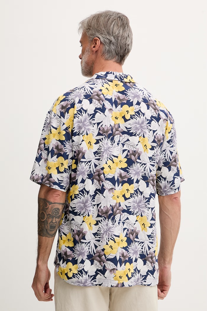 Oblačila HUGO plažna srajca moška BEACH SHIRT RELAXED 50540065 rumena